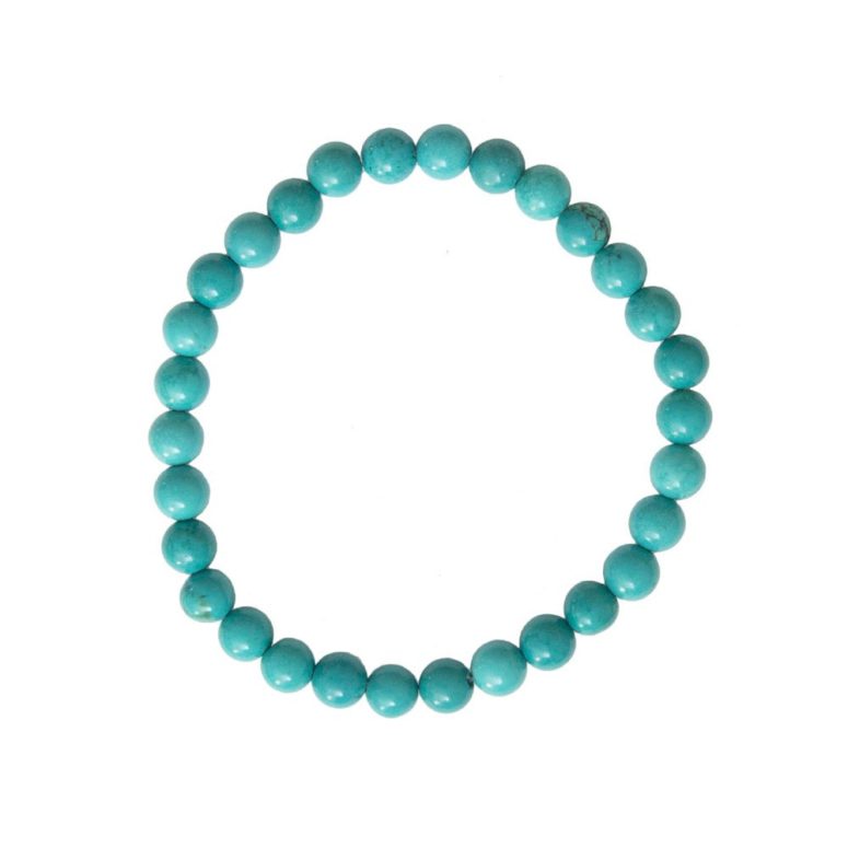 bracelet turquoise pierres boules 6mm