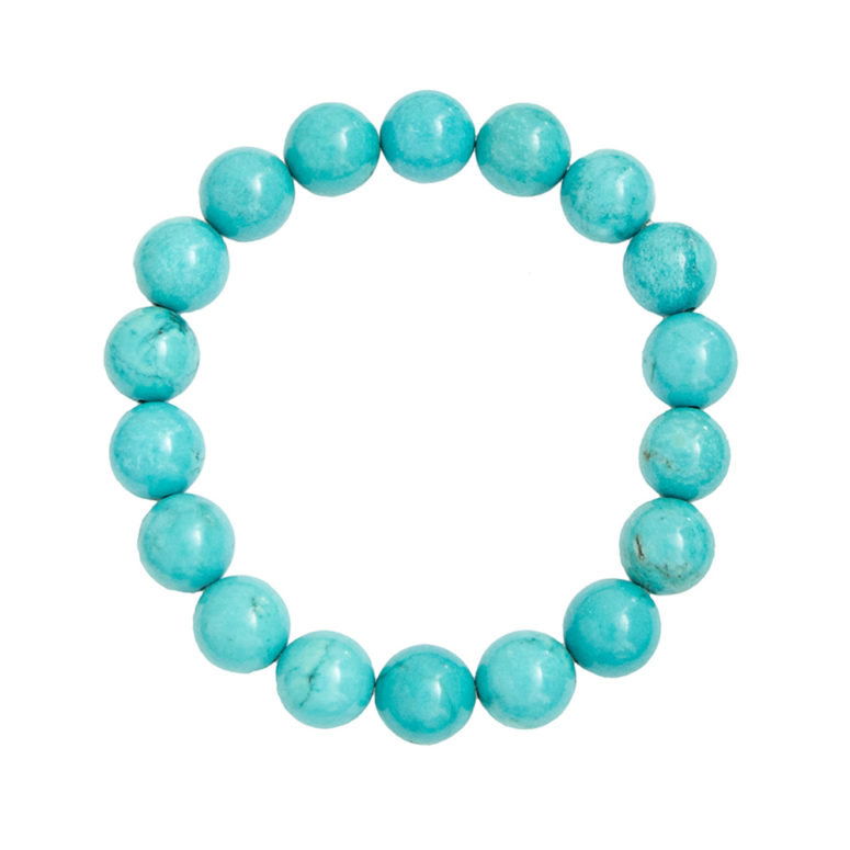 bracelet turquoise pierres boules 10mm