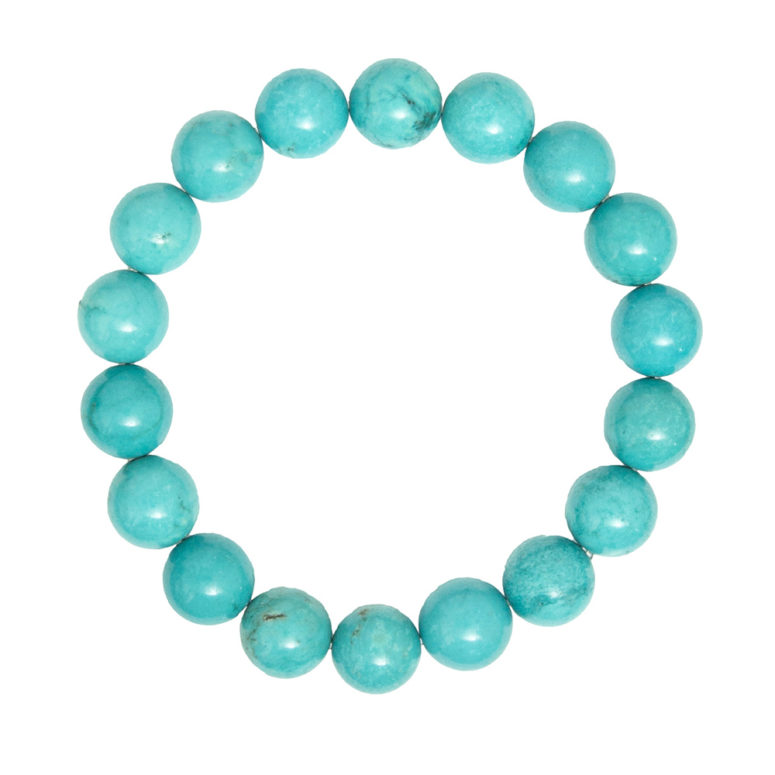 bracelet turquoise pierres boules 10mm