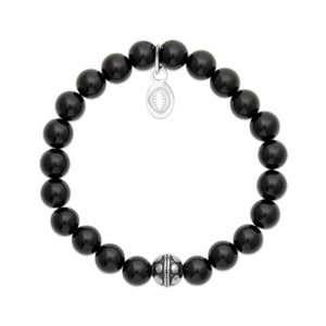 Bracelet Agate noire et Sphère « Pour Elle »