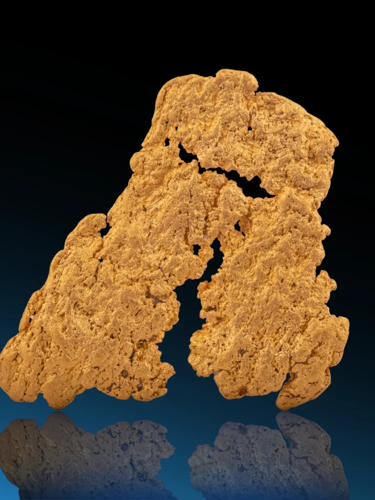 Pépite d'Or d'exception - 8.1cm x 7.4cm x 0.4cm - 129.62 grs