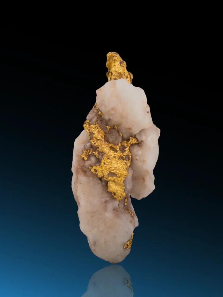 Pépite d'Or d'exception sur Quartz - 6.5cm x 2.5cm x 1.8cm - 38.9 grs